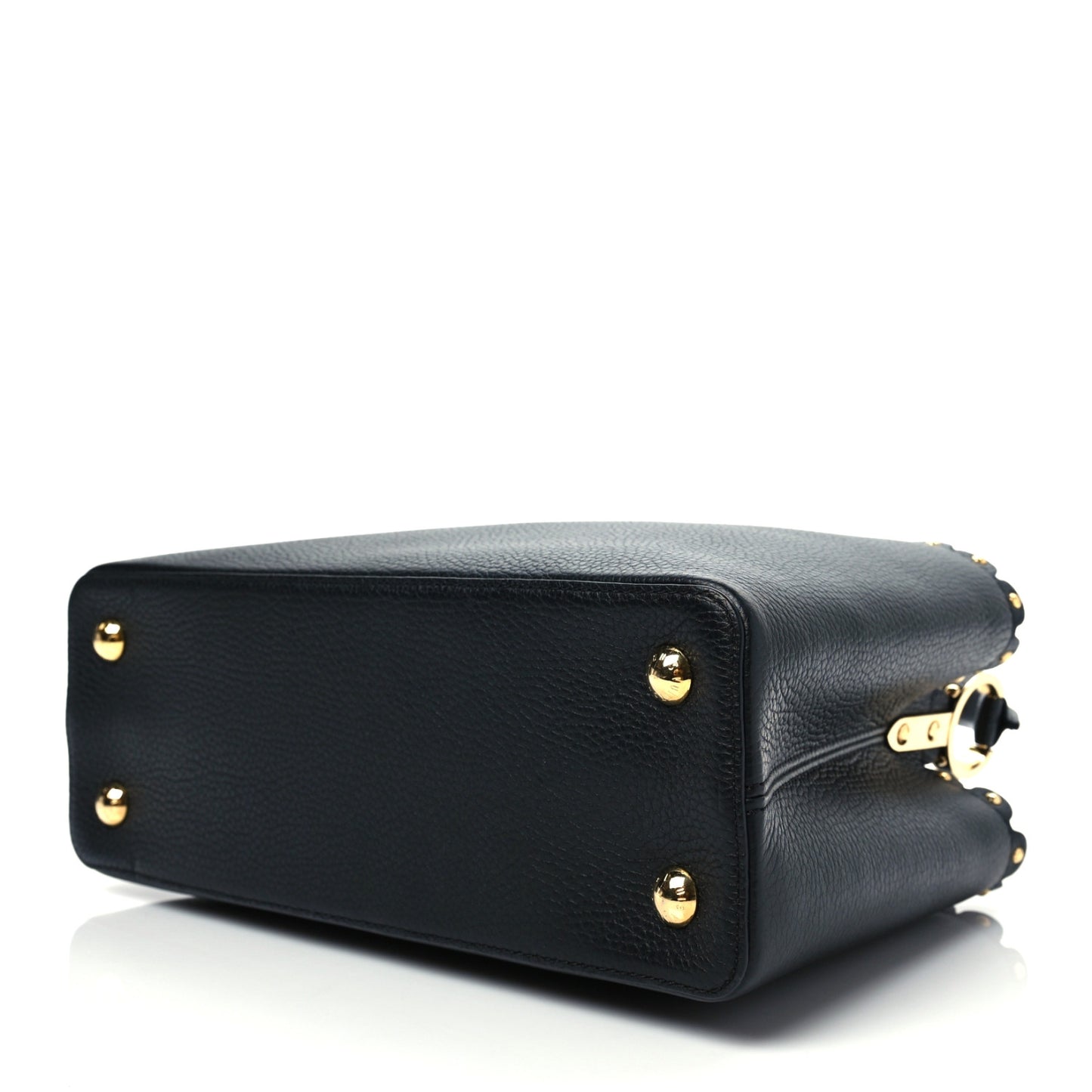 Taurillon Studded Capucines PM Black