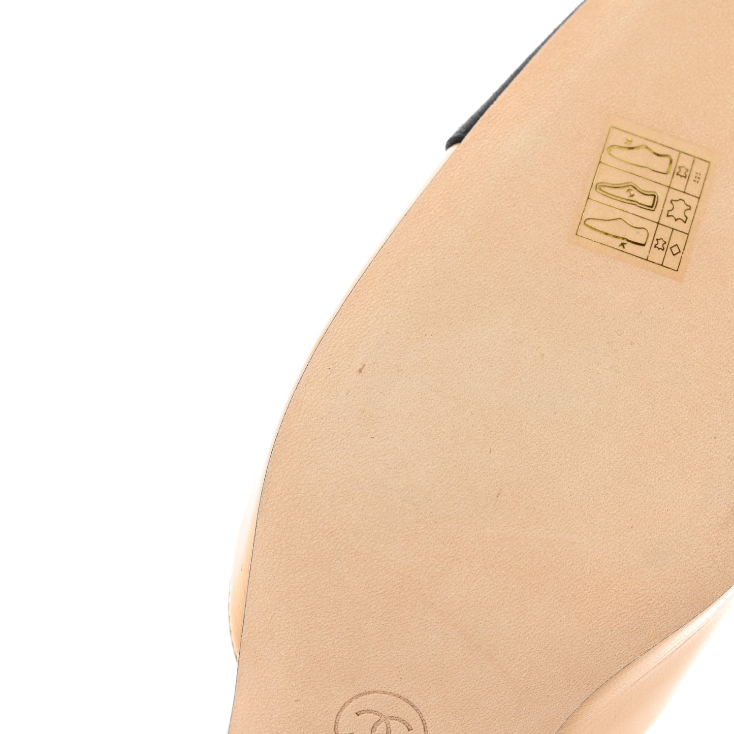 Goatskin Grosgrain Cap Toe CC Slingback Pumps 41 Beige Black