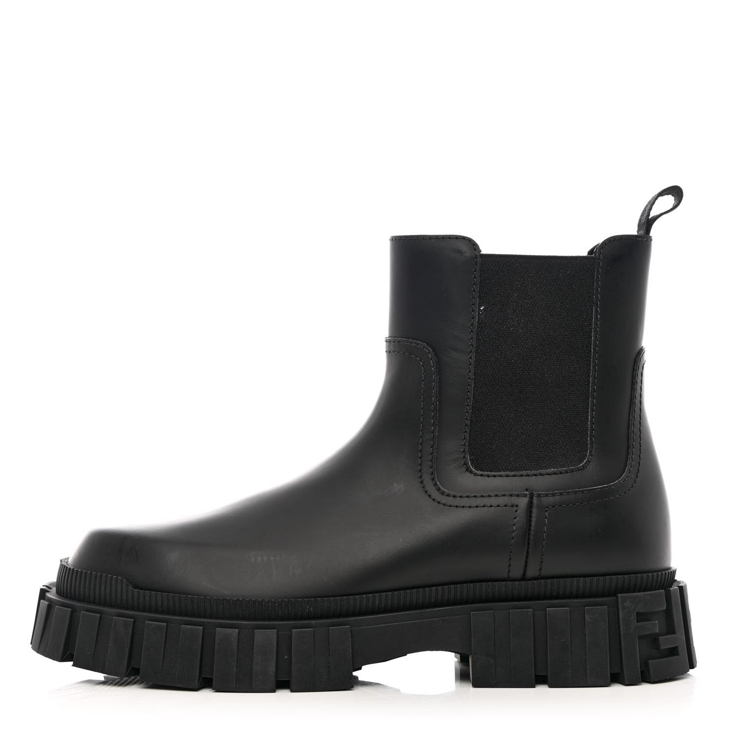 Calfskin Rubber Mens Fendi Force Chelsea Boots 9 Black