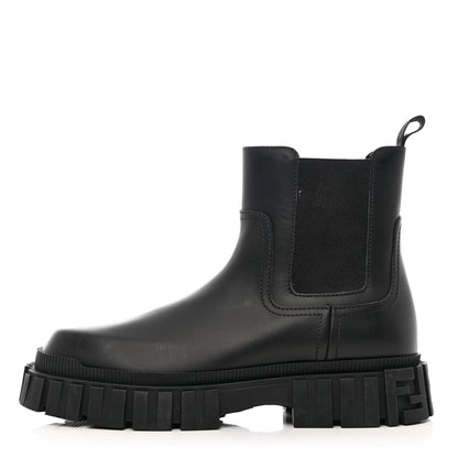 Fendi Calfskin Rubber Mens Fendi Force Chelsea Boots 9 Black 1 of 12