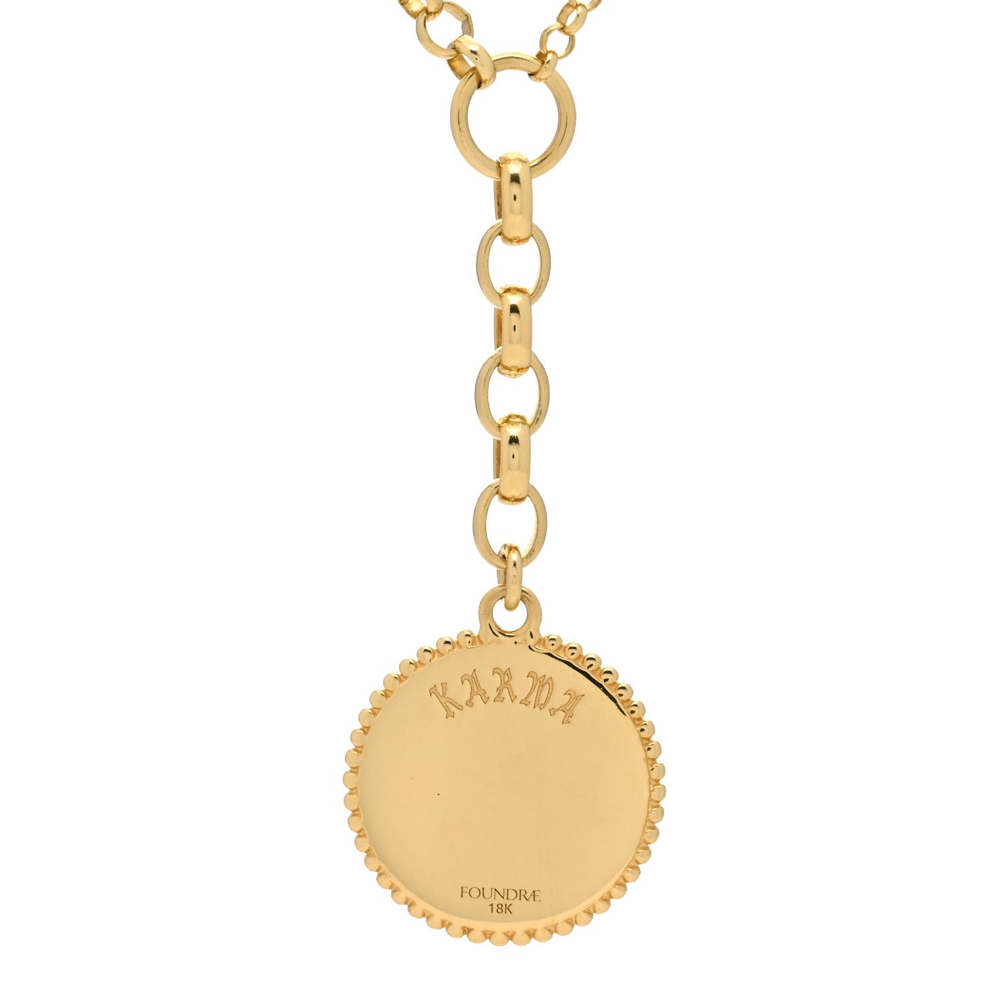 18K Yellow Gold Diamond Medium Karma Mixed Belcher Chain Necklace