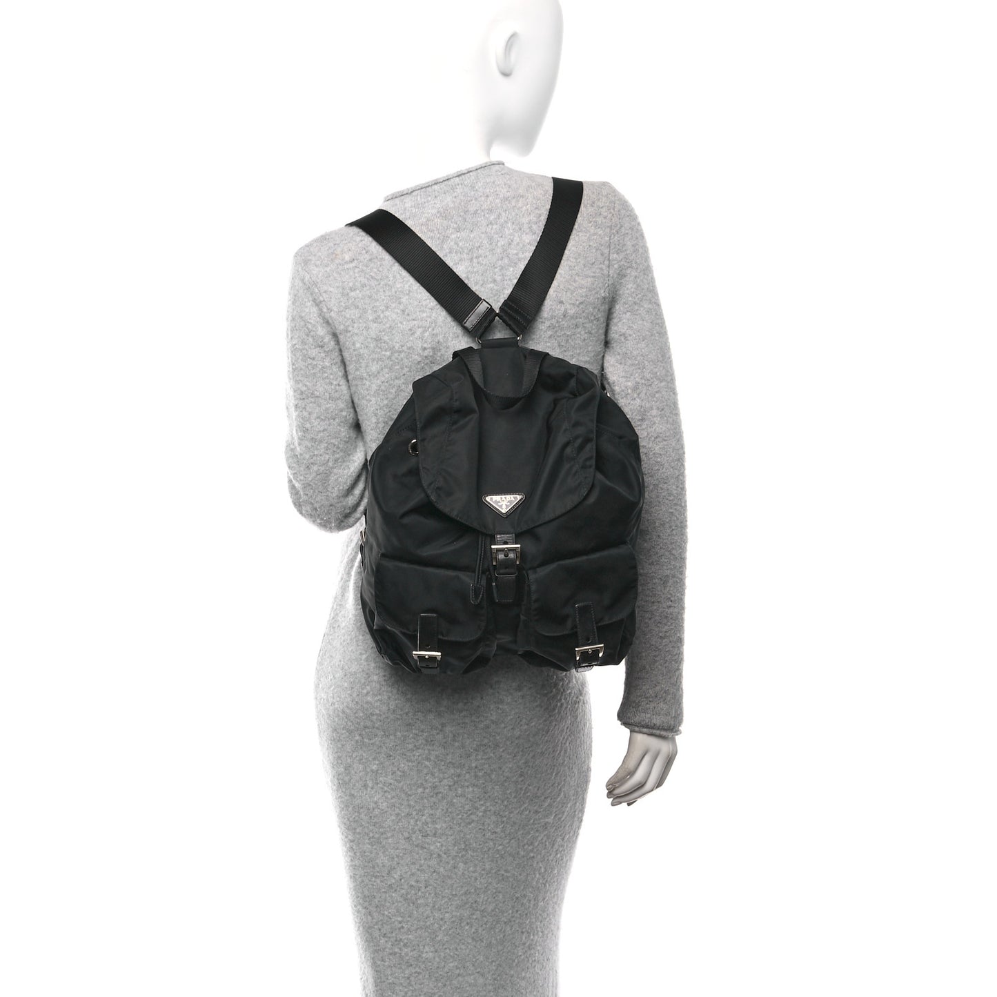Nylon Vela Medium Backpack Black