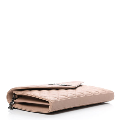 Saint Laurent Sheepskin Tri-Quilt Monogram Envelope Chain Wallet Beige 4 of 12