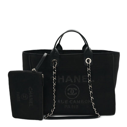 Chanel Mixed Fibers Medium Deauville Tote Black 3 of 13