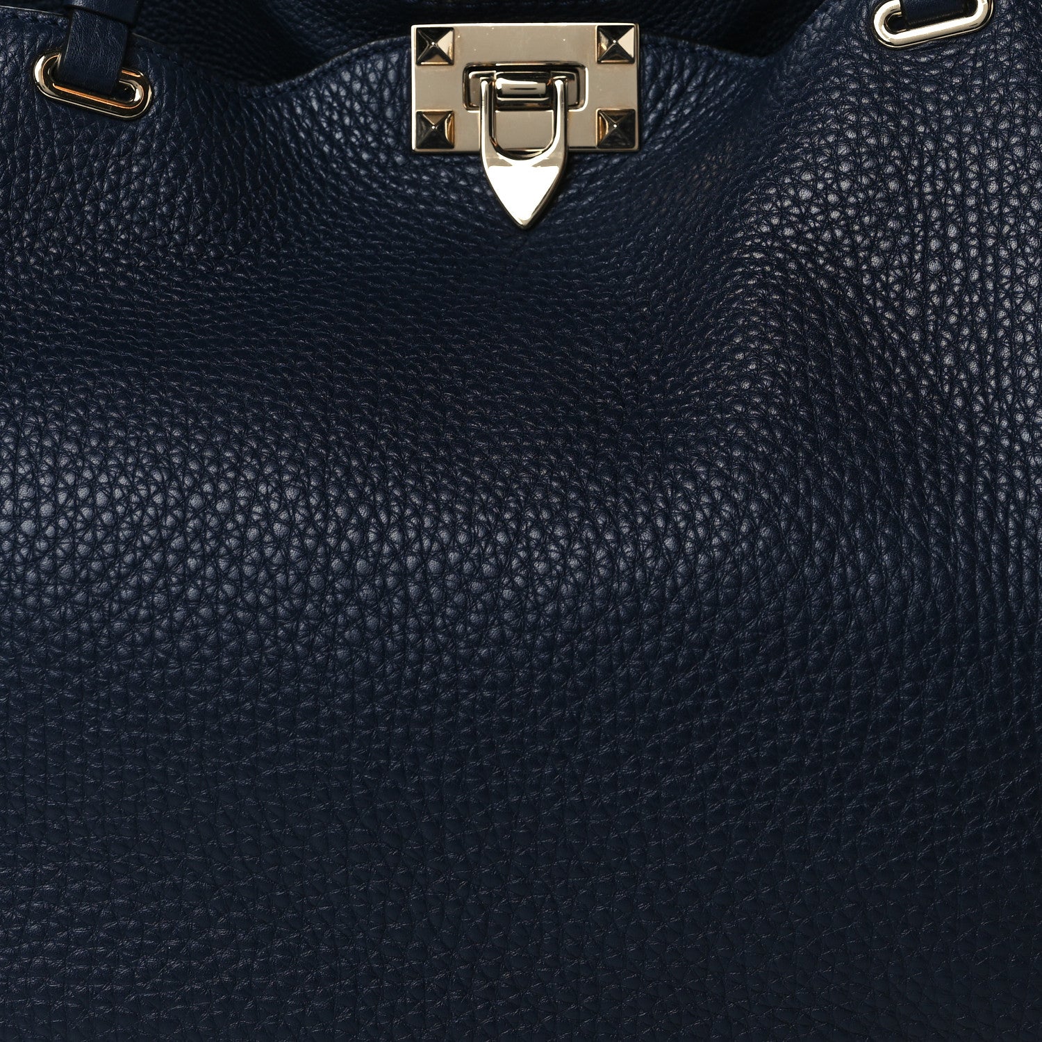 Valentino Garavani Pebbled Calfskin Medium Rockstud Tote Marine 7 of 11