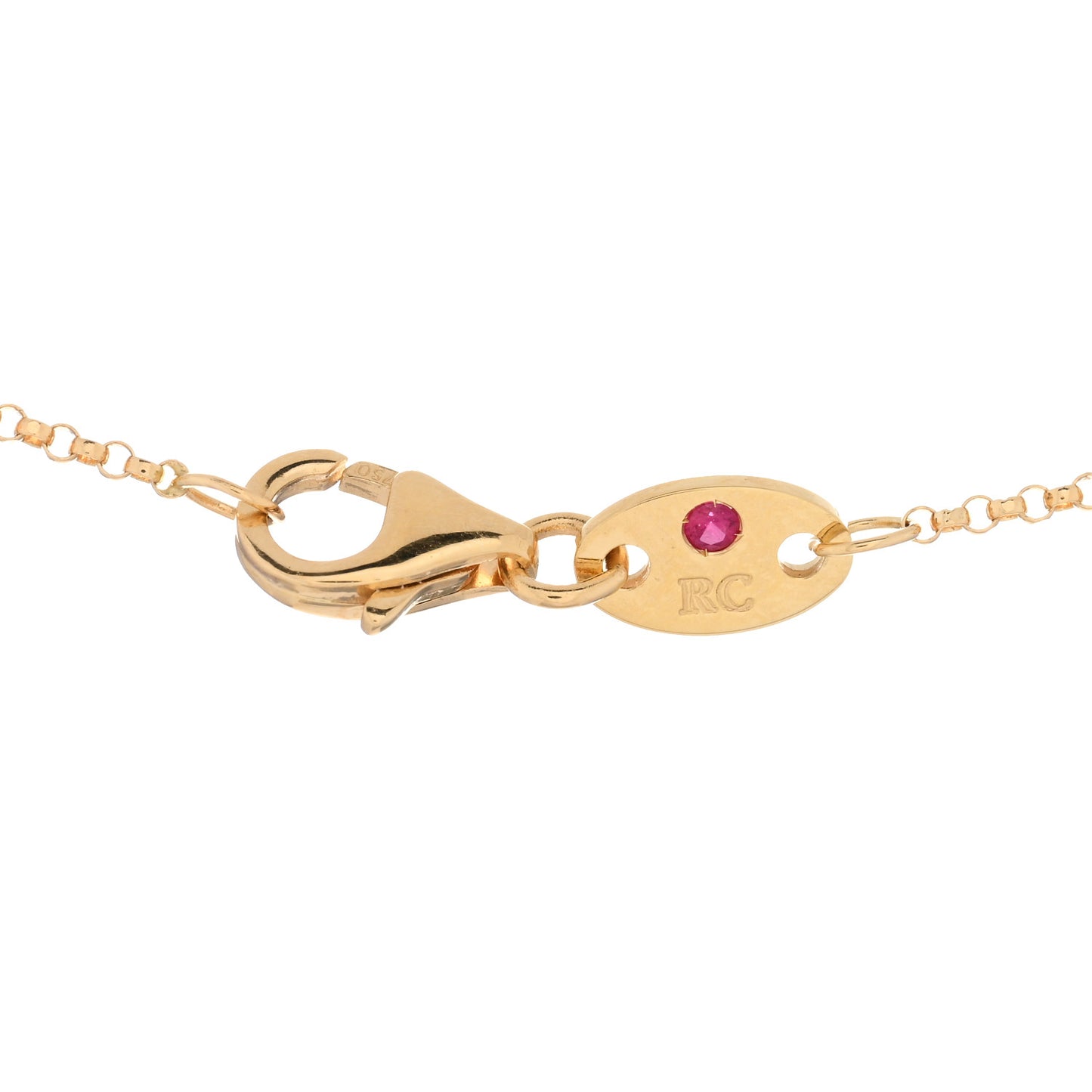 18K Yellow Gold Medium Princess Flower Pendant Necklace