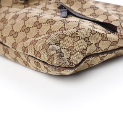 Gucci Monogram Web Medium Double Pocket Messenger Bag Dark Brown 8 of 9