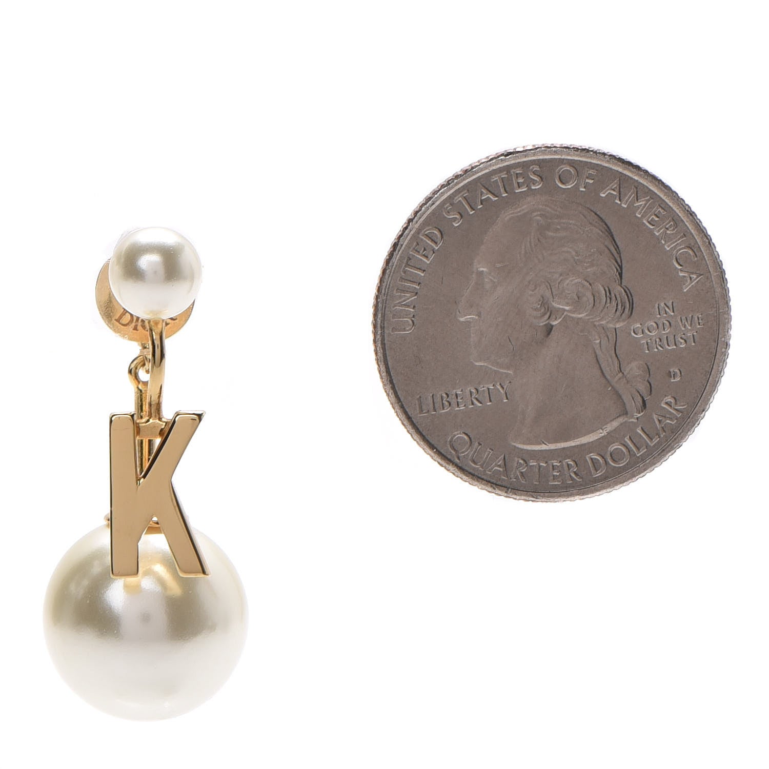 Christian Dior Pearl My ABCDior K Tribale Earring Gold 2 of 4
