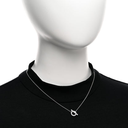 Hermes 18K White Gold Diamond Finesse Pendant Necklace 2 of 6