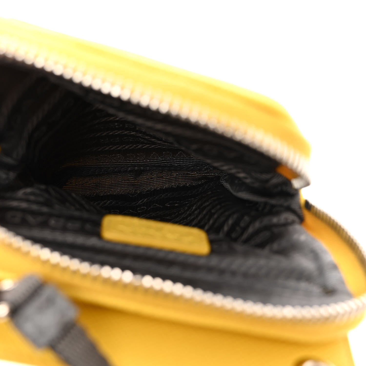 Prada Tessuto Nylon Phone Case Crossbody Bag Giallo 5 of 10