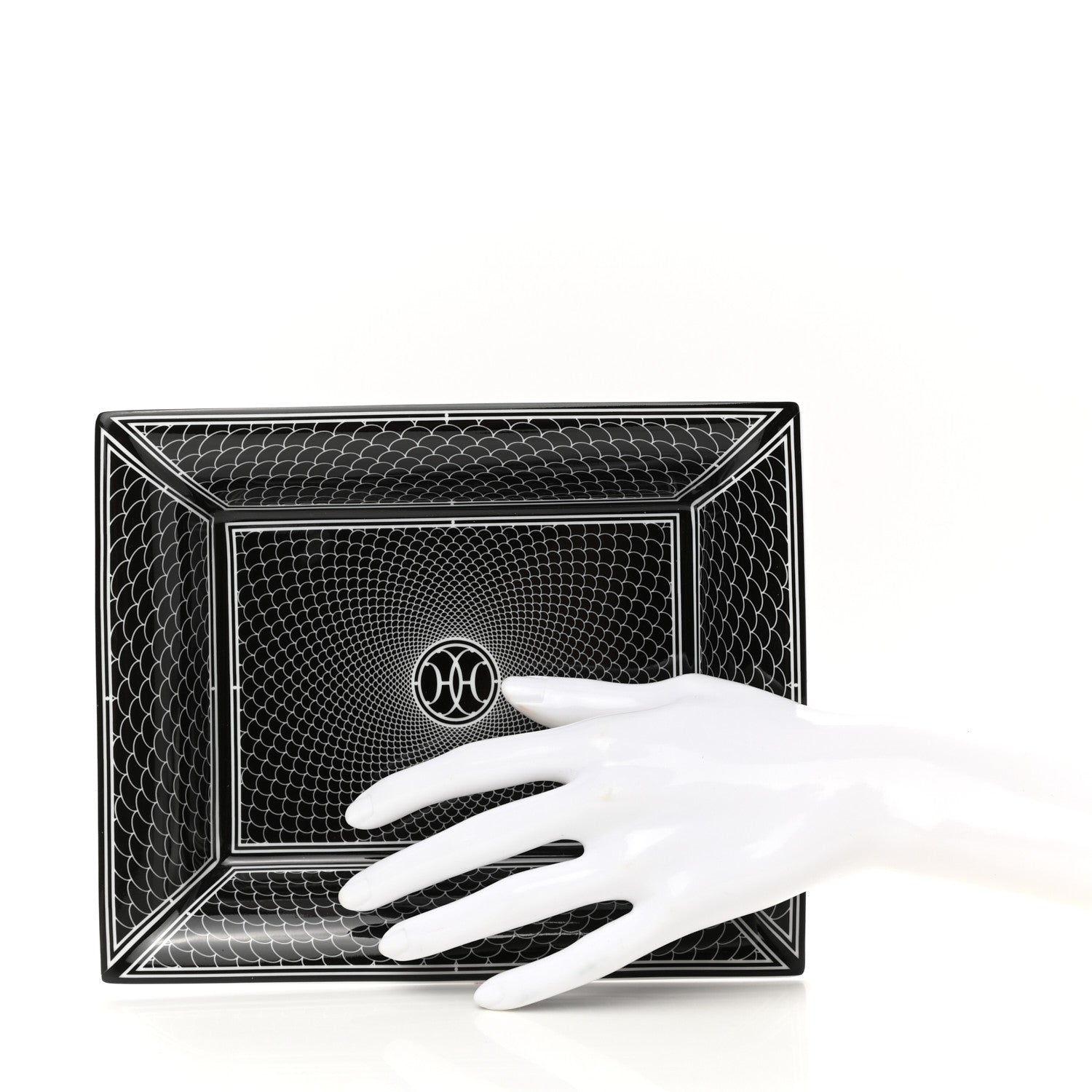 Hermes Porcelain H Deco Change Tray Black 2 of 8
