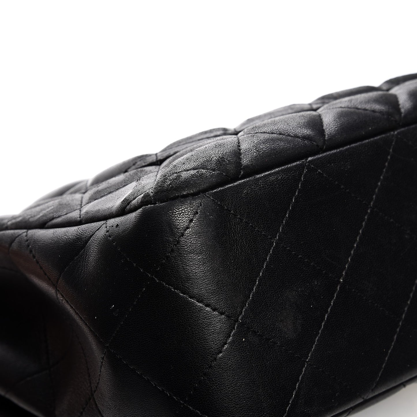 Lambskin Quilted Jumbo Single Flap Black