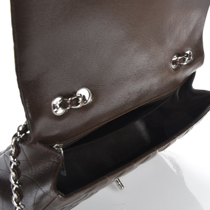 Chanel Caviar Quilted Jumbo Single Flap Dark Brown 6 of 9