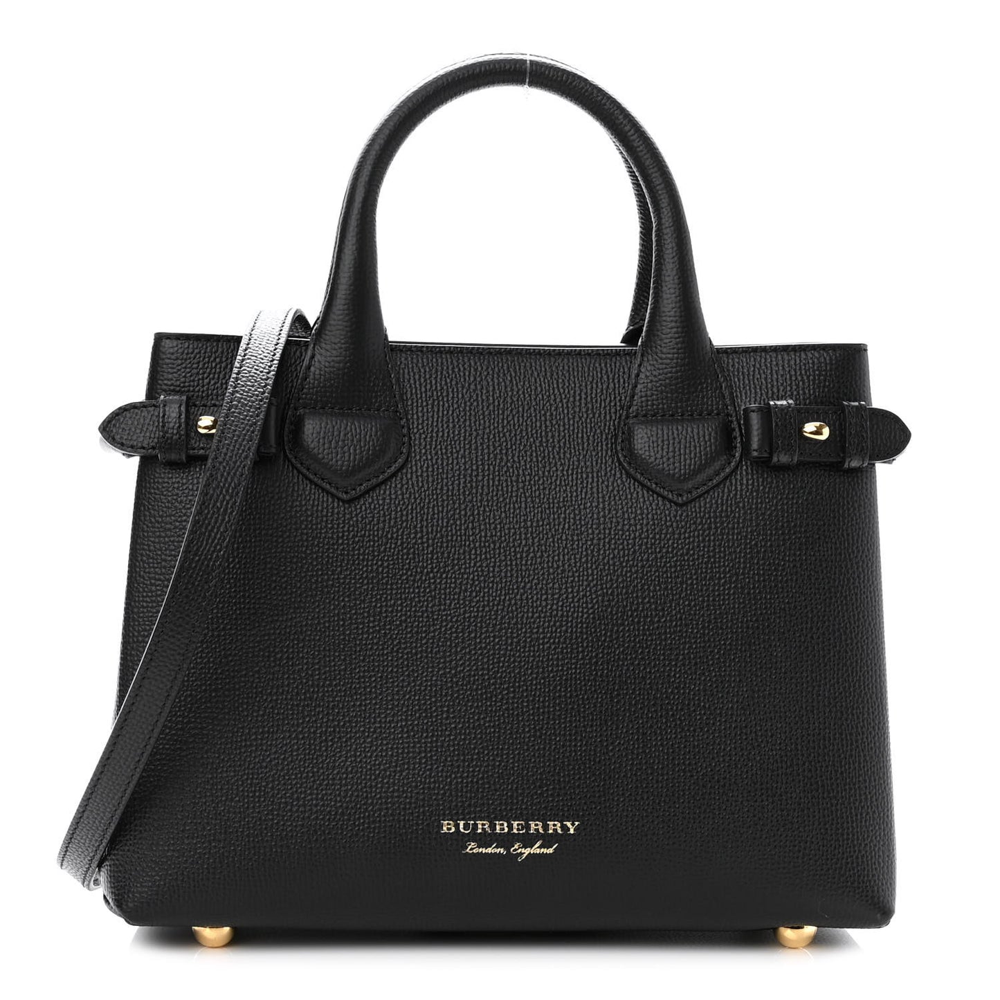 Derby Calfskin House Check Small Banner Tote Black