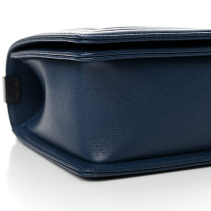 Chanel Caviar Quilted New Medium Boy Flap Blue 9 of 11