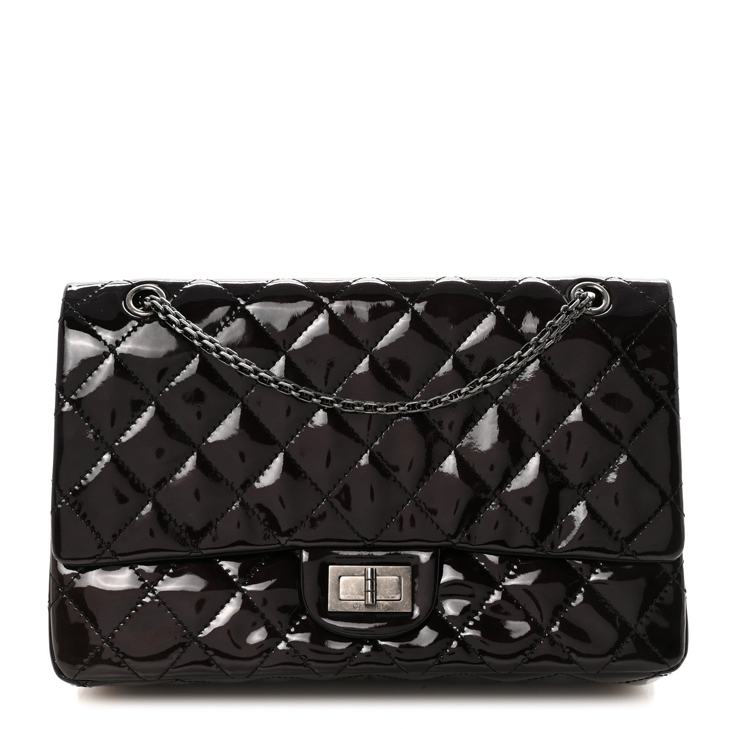 Chanel Patent Quilted 2.55 Reissue 227 Flap Prune 1 of 11