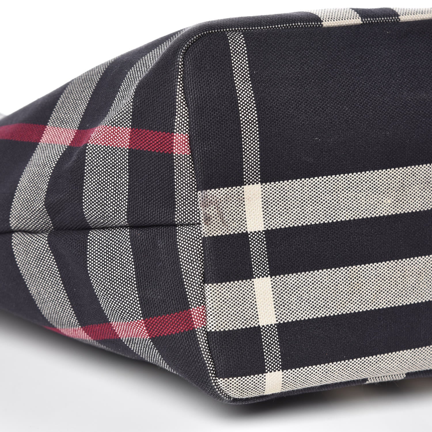 Burberry Canvas Check Tote Navy 9 of 11