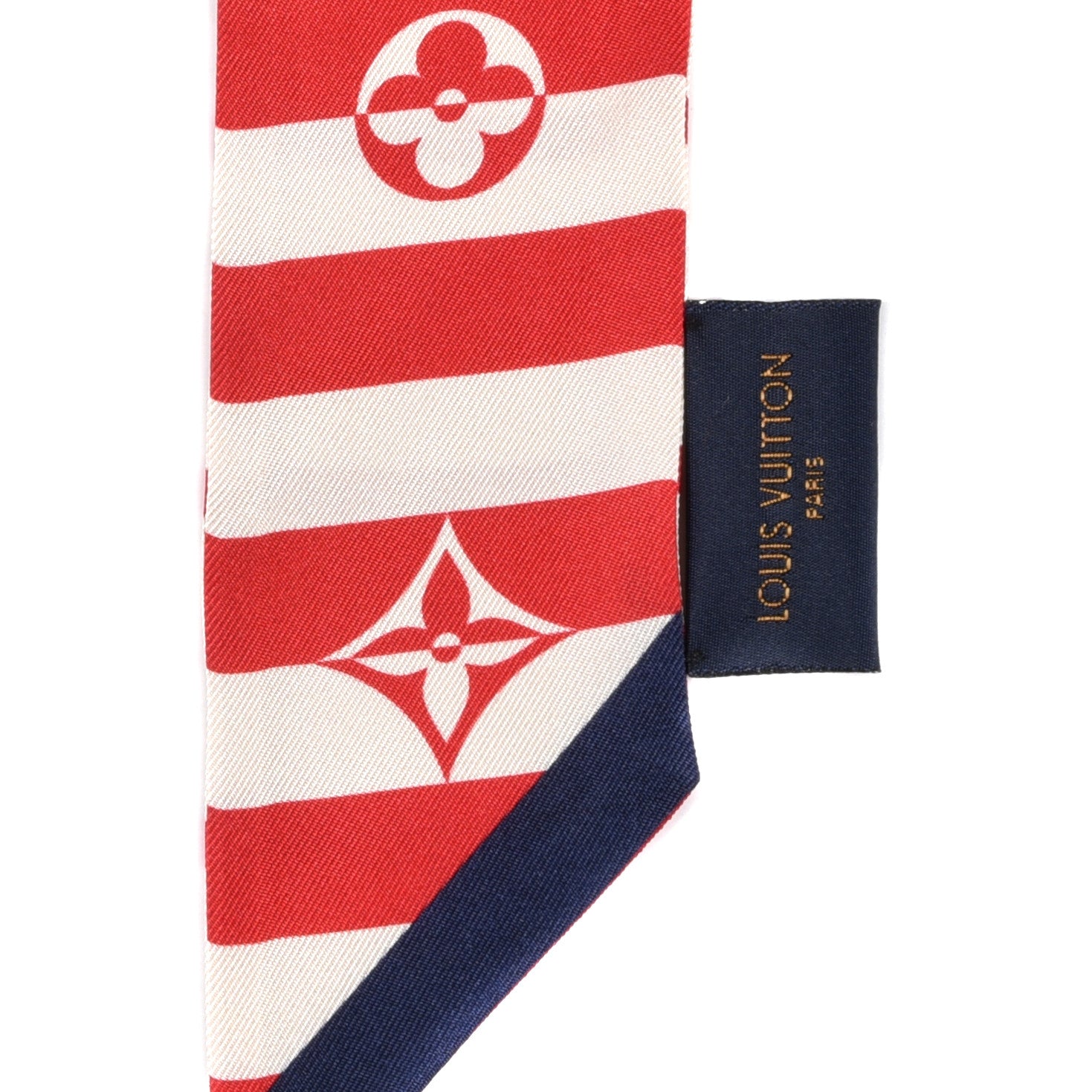Louis Vuitton Silk Monogram LV Escale Summer Stripes BB Bandeau Blue Red 4 of 4