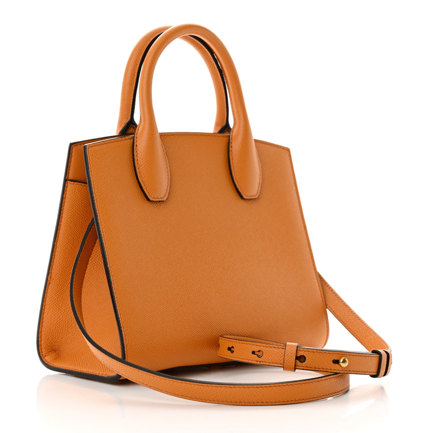 Hammered Calfskin Small The Studio Box Bag Olivello