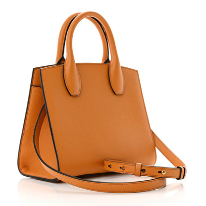 Salvatore Ferragamo Hammered Calfskin Small The Studio Box Bag Olivello 2 of 10