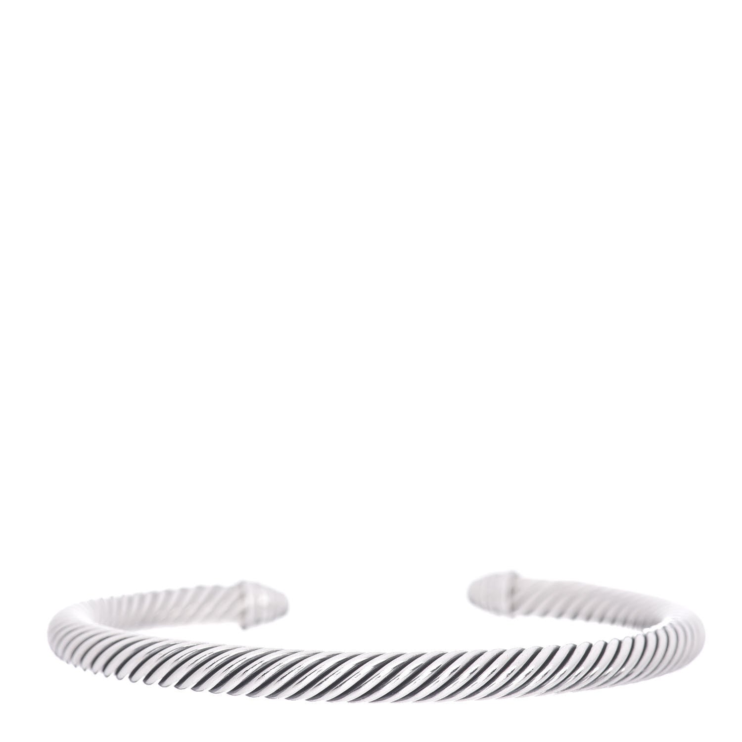 David Yurman Sterling Silver Diamond 5mm Cable Classics Dome Bracelet 3 of 4