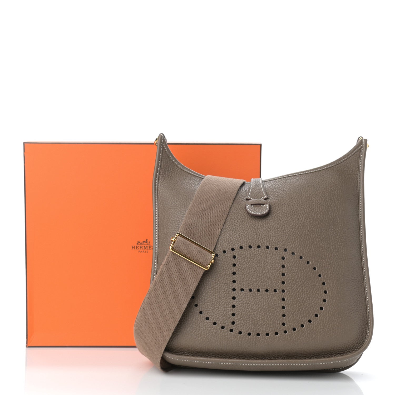 Hermes Taurillon Clemence Evelyne III PM Etoupe 10 of 10