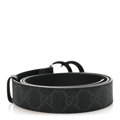 Gucci GG Supreme Monogram Double G 30mm Belt Black 90 36 Black 2 of 6