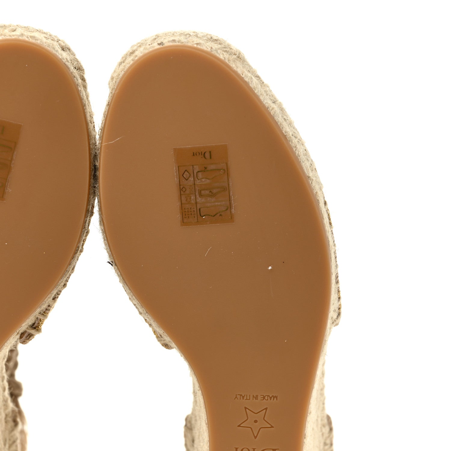 Christian Dior Canvas Embroidered Granville Ankle Tie Espadrille Wedges 37 Cream 14 of 22