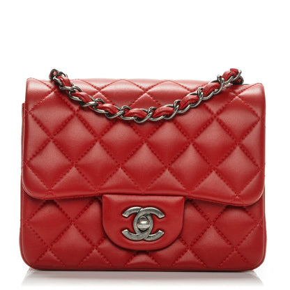 Chanel Lambskin Quilted Mini Square Flap Red 1 of 8