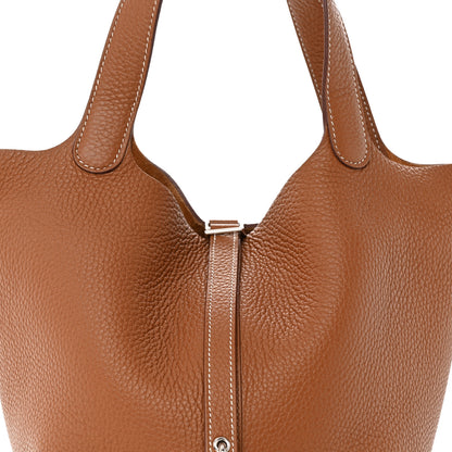 Hermes Taurillon Clemence Picotin Lock 22 MM Gold 8 of 11