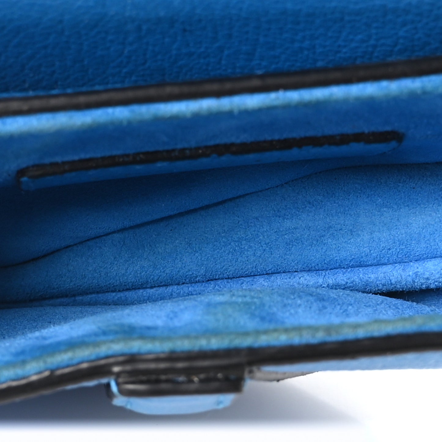 Goatskin Micro Saddle Bag With Strap Blue