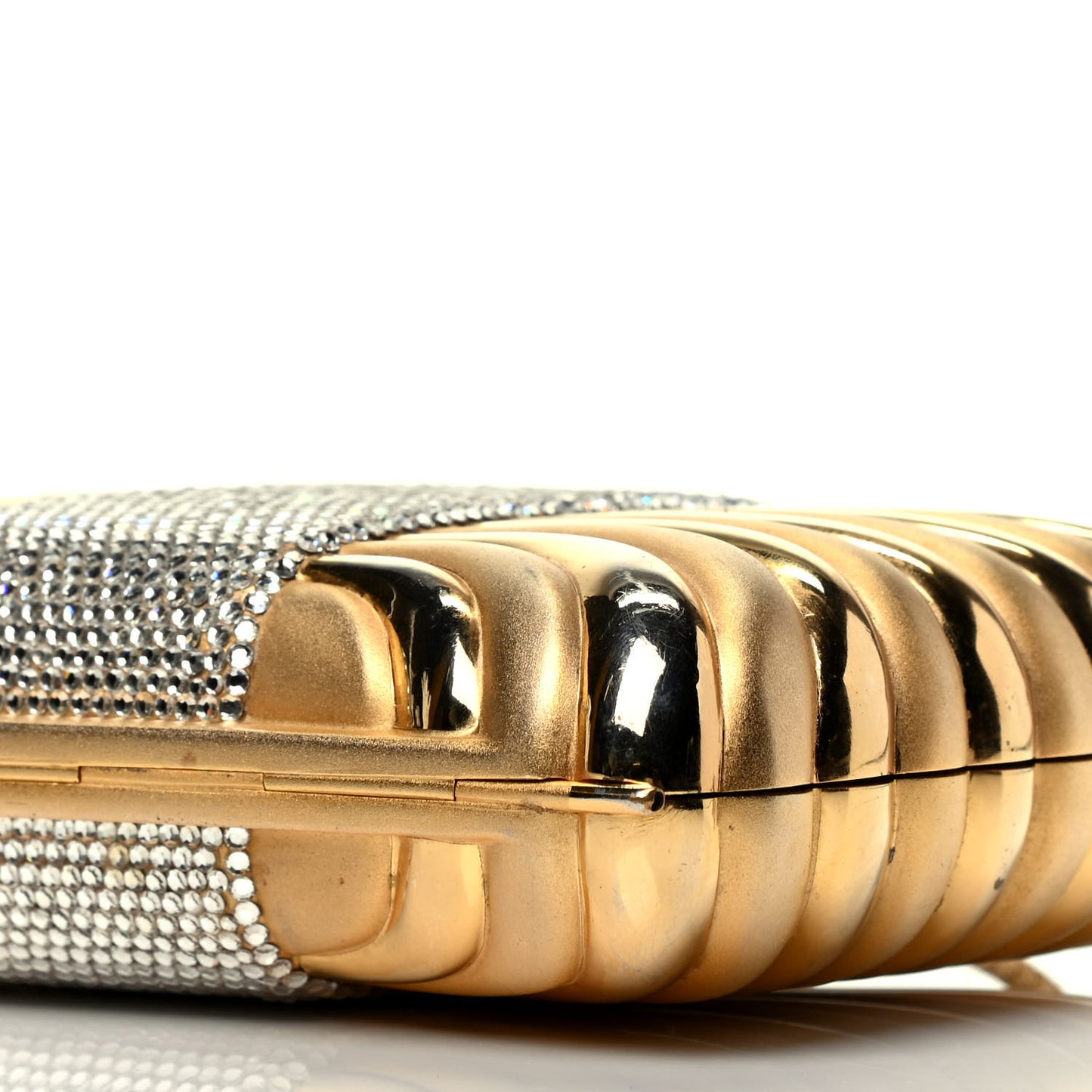 Swarovski Crystal Minaudiere Clutch Gold