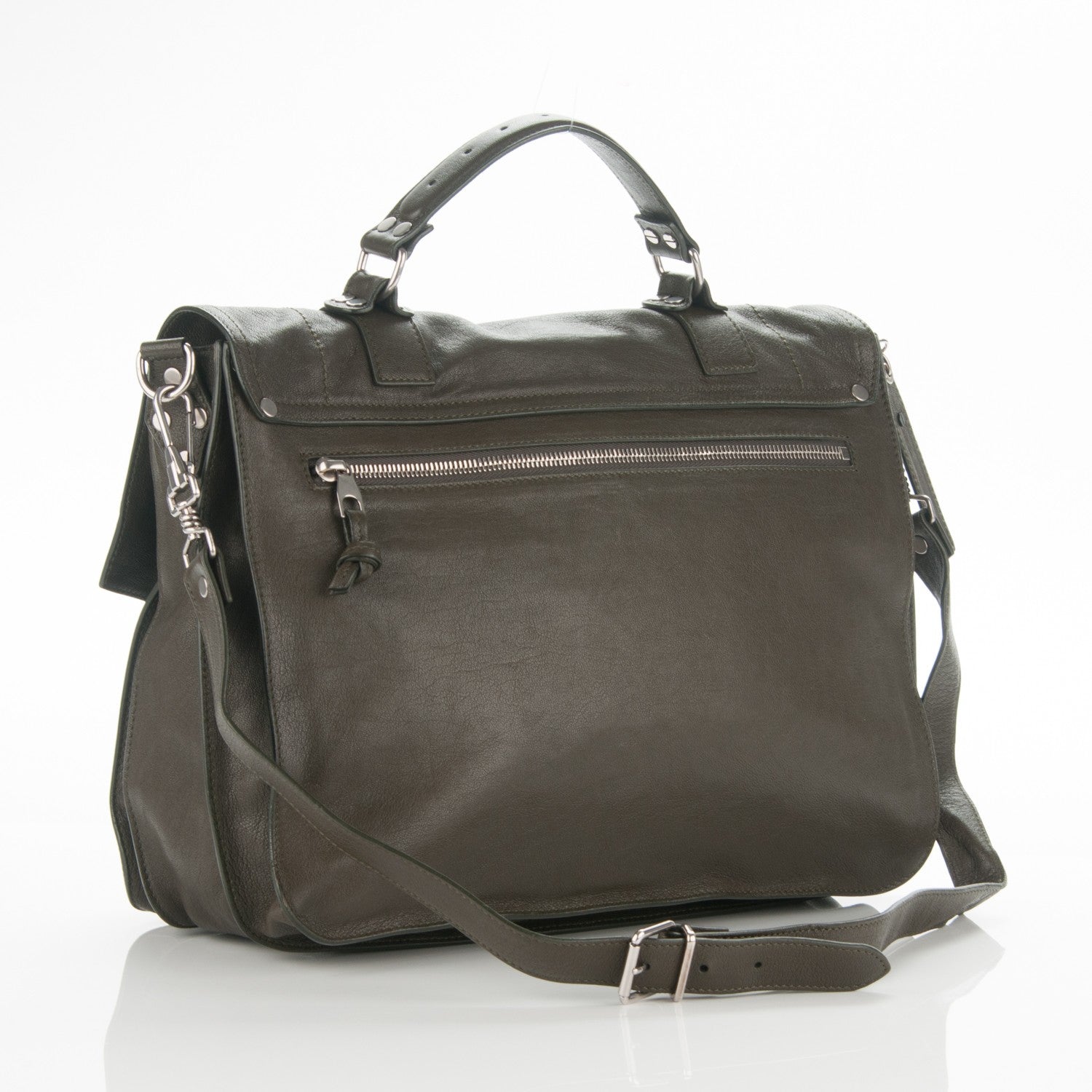 Proenza Schouler Lambskin Large PS1 Satchel Military 3 of 7