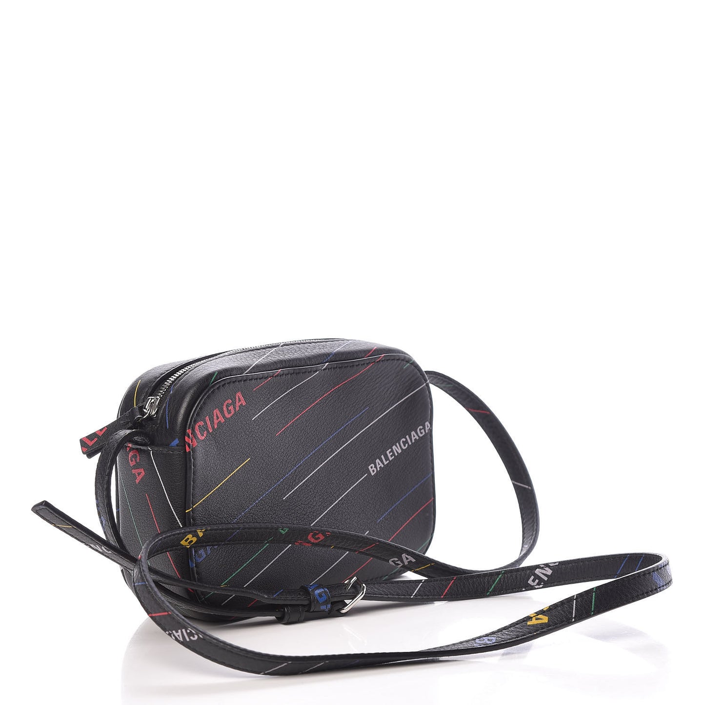Calfskin Logo Print XS Everyday Camera Bag Black Multicolor