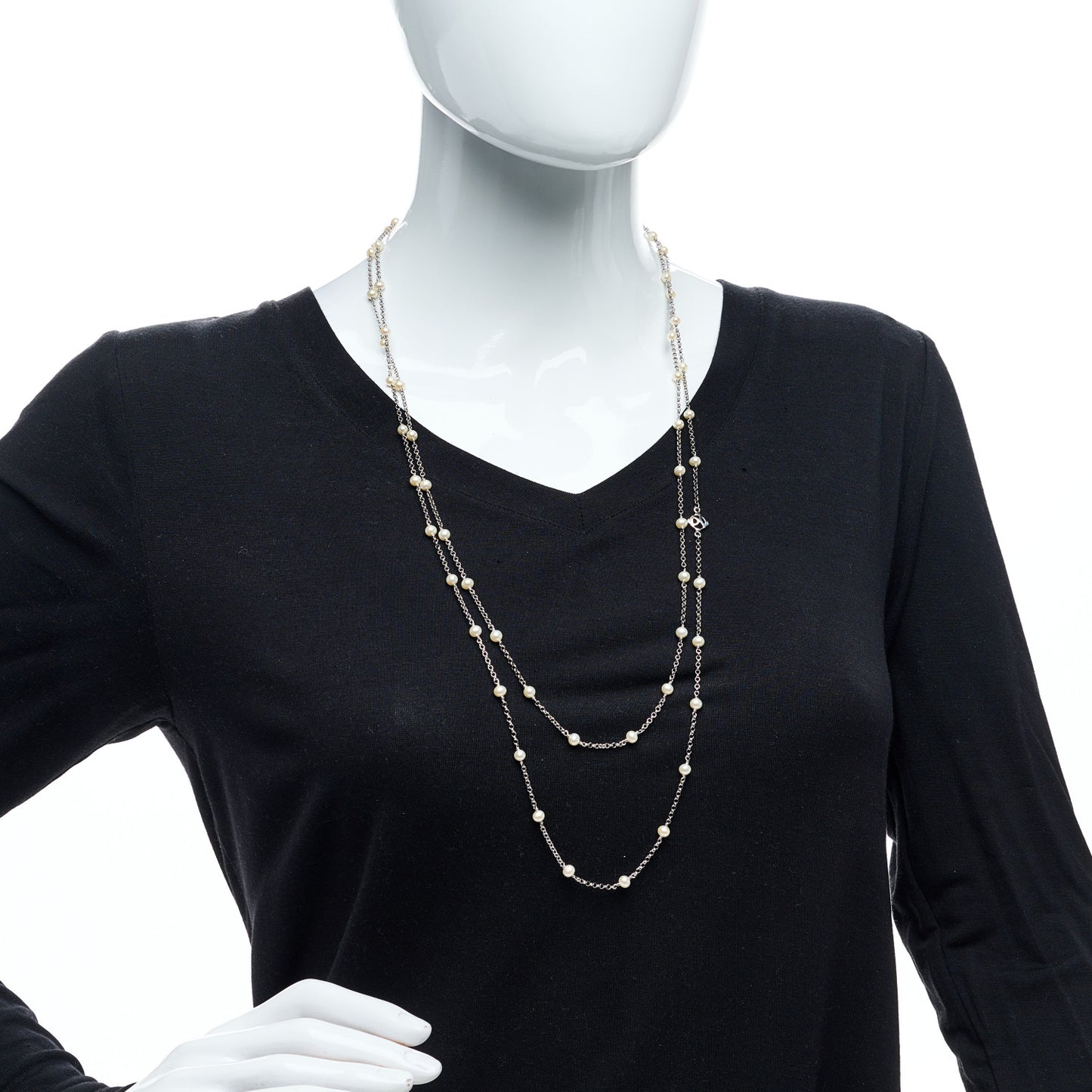 Sterling Silver Freshwater Pearl Bead Chain Necklace