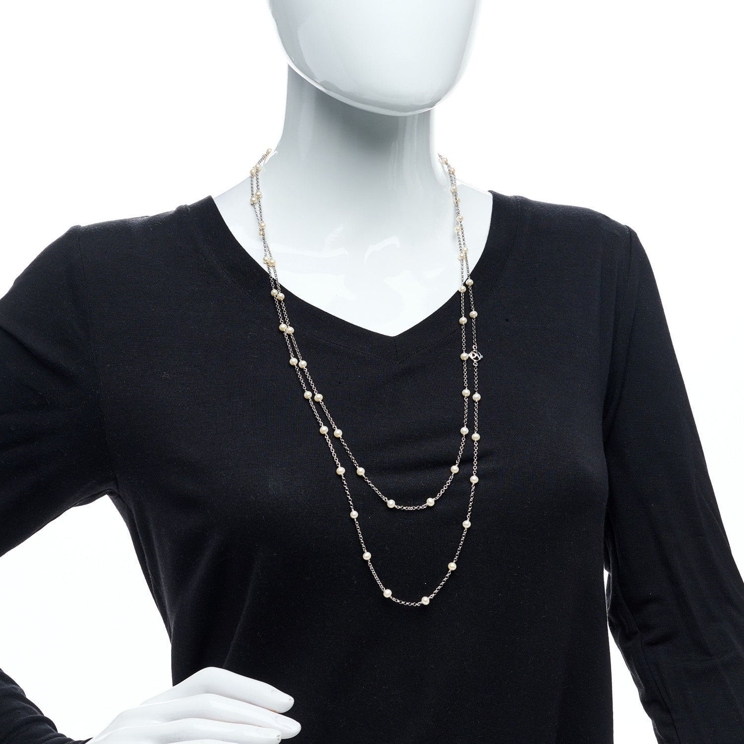 David Yurman Sterling Silver Freshwater Pearl Bead Chain Necklace 2 of 4