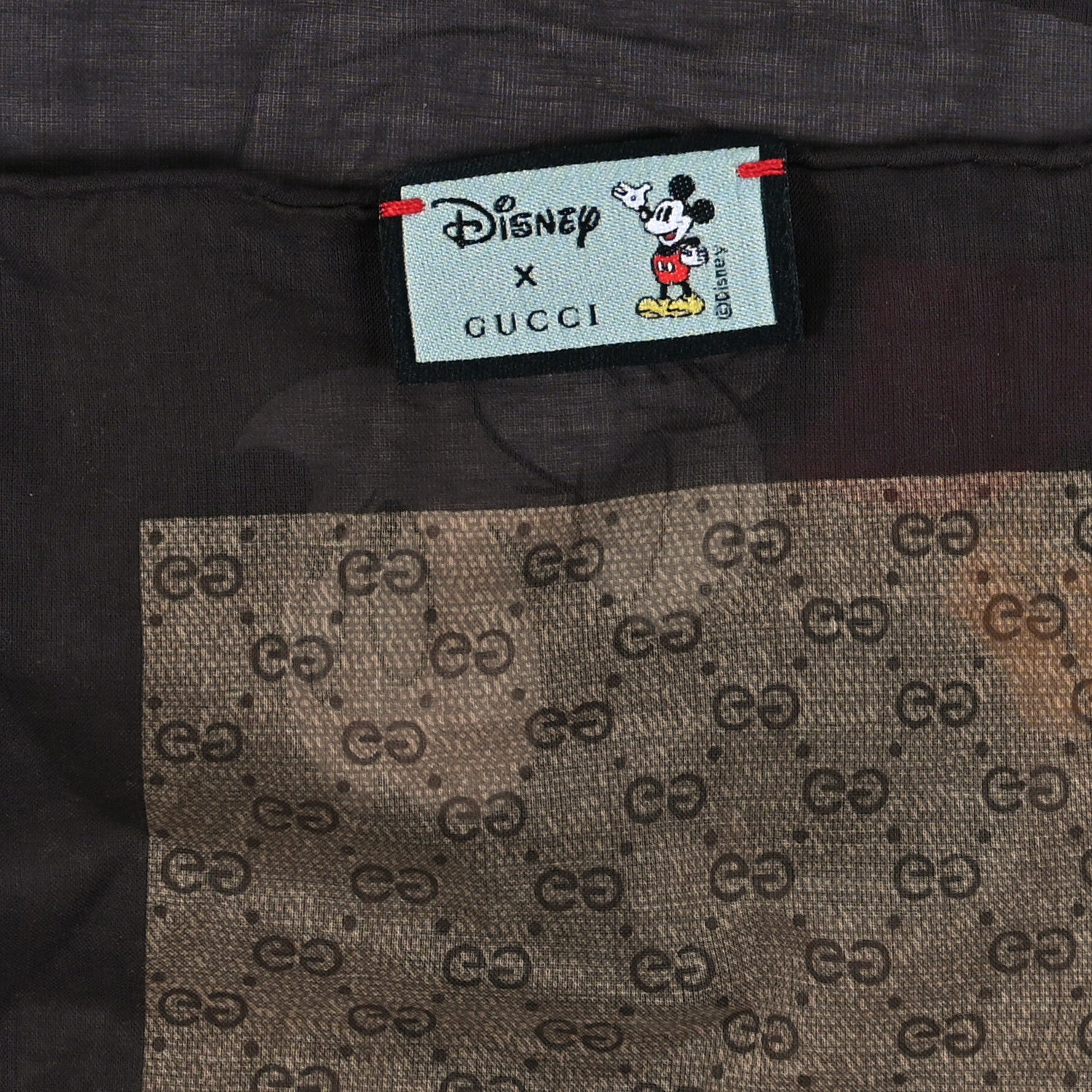 Gucci X DISNEY Mini Vintage GG Supreme Monogram Mickey Mouse Scarf Brown 3 of 3
