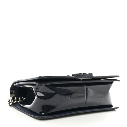 Chanel Patent Calfskin Quilted Medium Plexiglass Boy Flap Navy 4 of 11