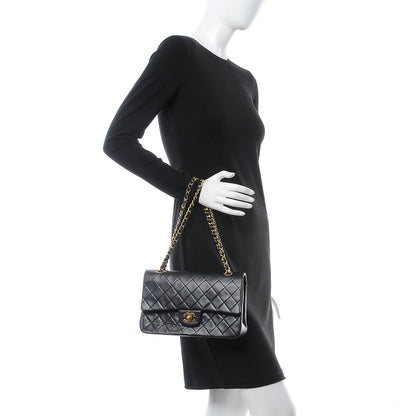 Chanel Lambskin Quilted Medium Double Flap Black 2 of 9