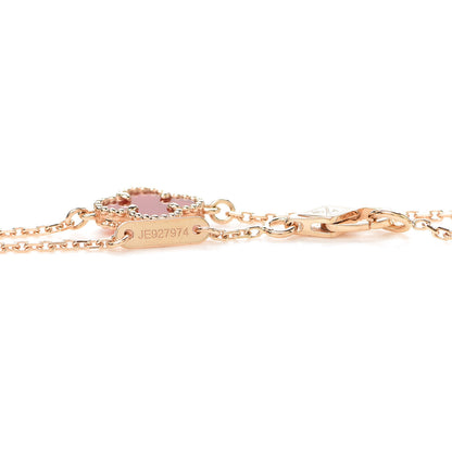 Van Cleef & Arpels 18K Rose Gold Carnelian Sweet Alhambra Bracelet 5 of 6