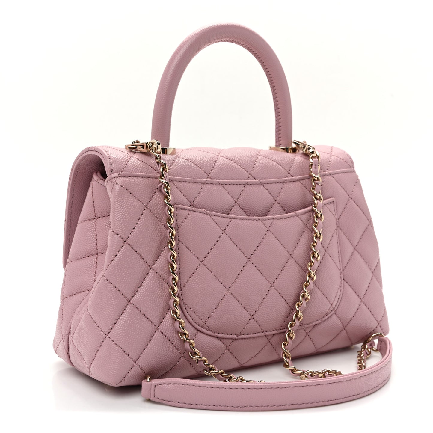 Caviar Quilted Mini Coco Handle Flap Light Pink