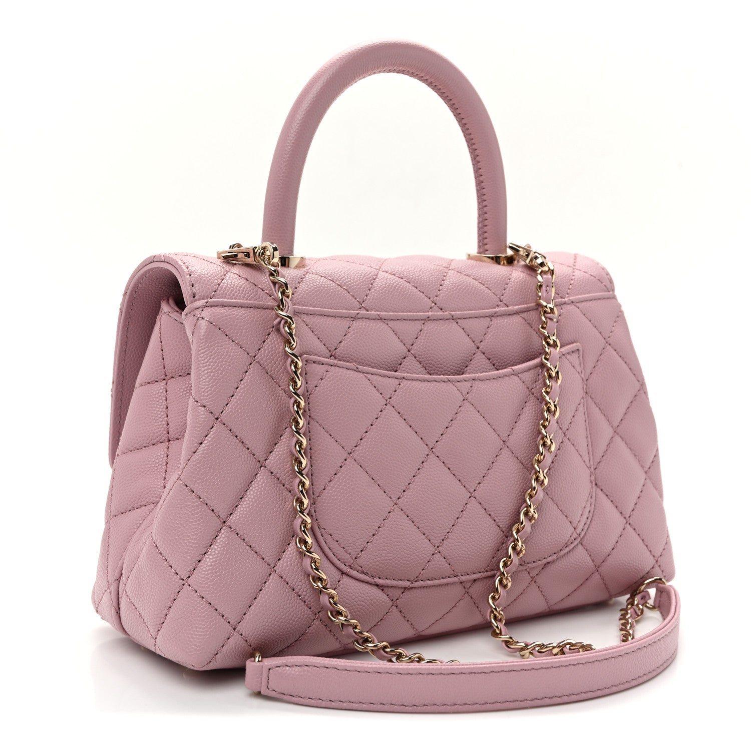 Chanel Caviar Quilted Mini Coco Handle Flap Light Pink 3 of 10