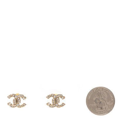 Chanel Crystal CC Earrings Gold 2 of 5