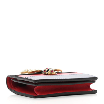 Gucci Calfskin Queen Margaret Card Case Wallet Blue Agata Hibiscus Red Mystic White 4 of 7