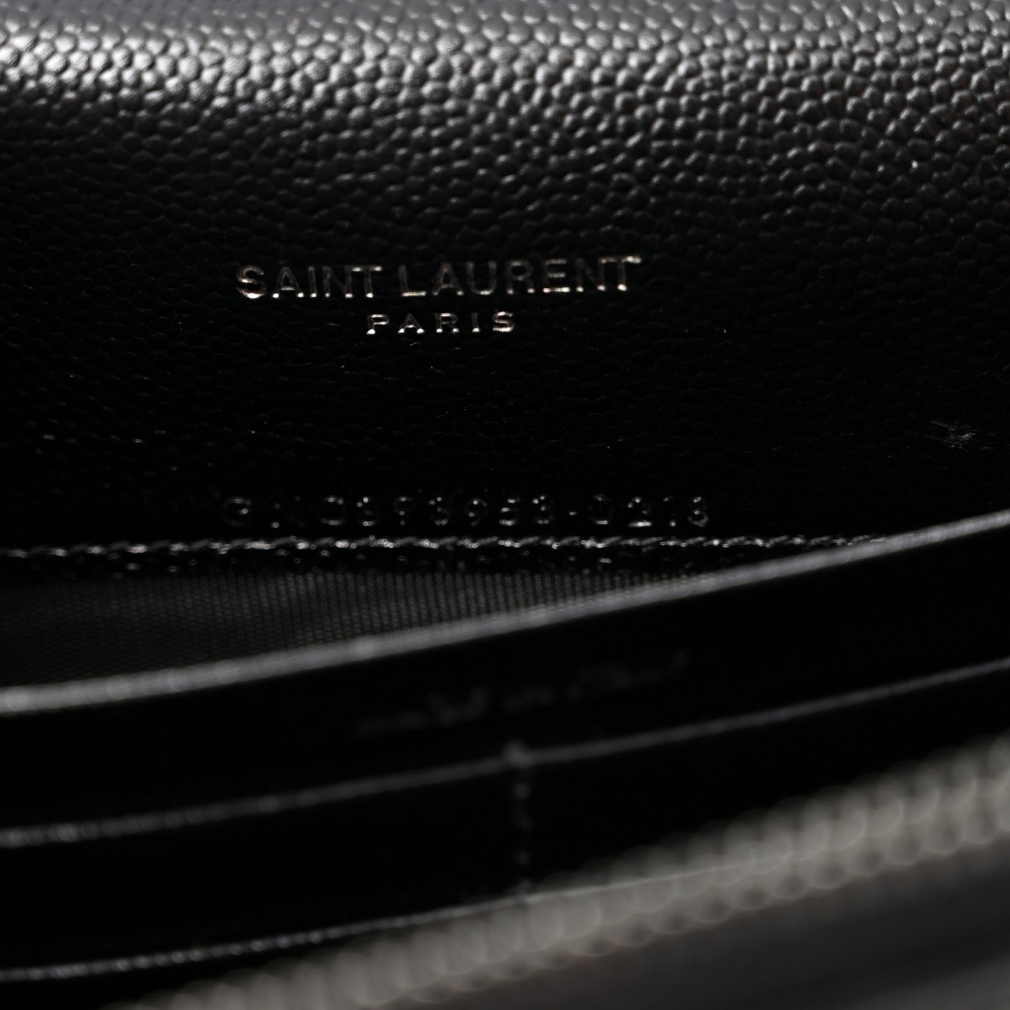 Grain De Poudre Matelasse Chevron Monogram Monochrome Envelope Chain Wallet Black