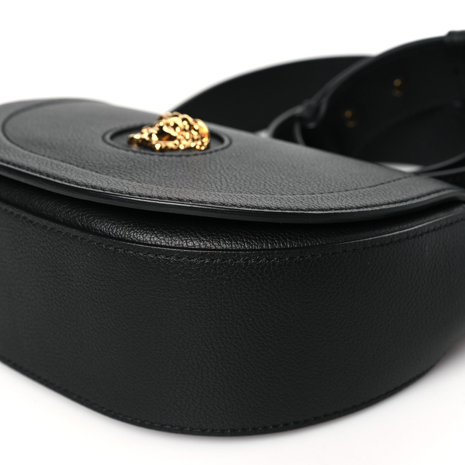 Versace Grained Calfskin La Medusa Small Shoulder Bag Black 9 of 9