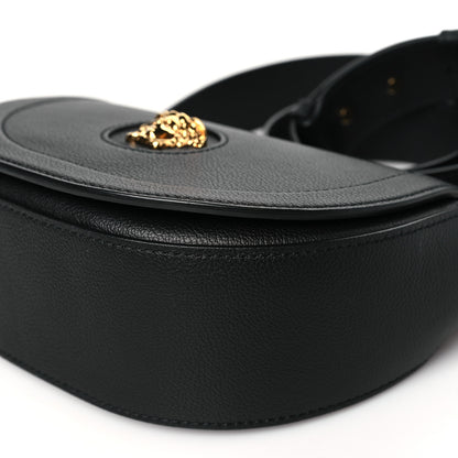 Versace Grained Calfskin La Medusa Small Shoulder Bag Black 9 of 9
