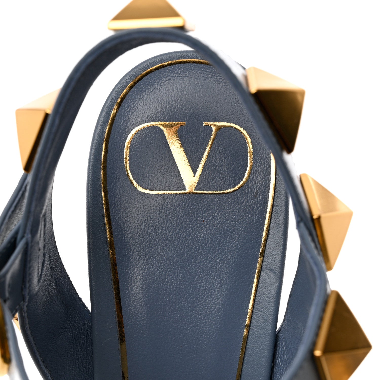 Valentino Garavani Calfskin Roman Stud 60mm Sandals 40.5 Niagara 7 of 9