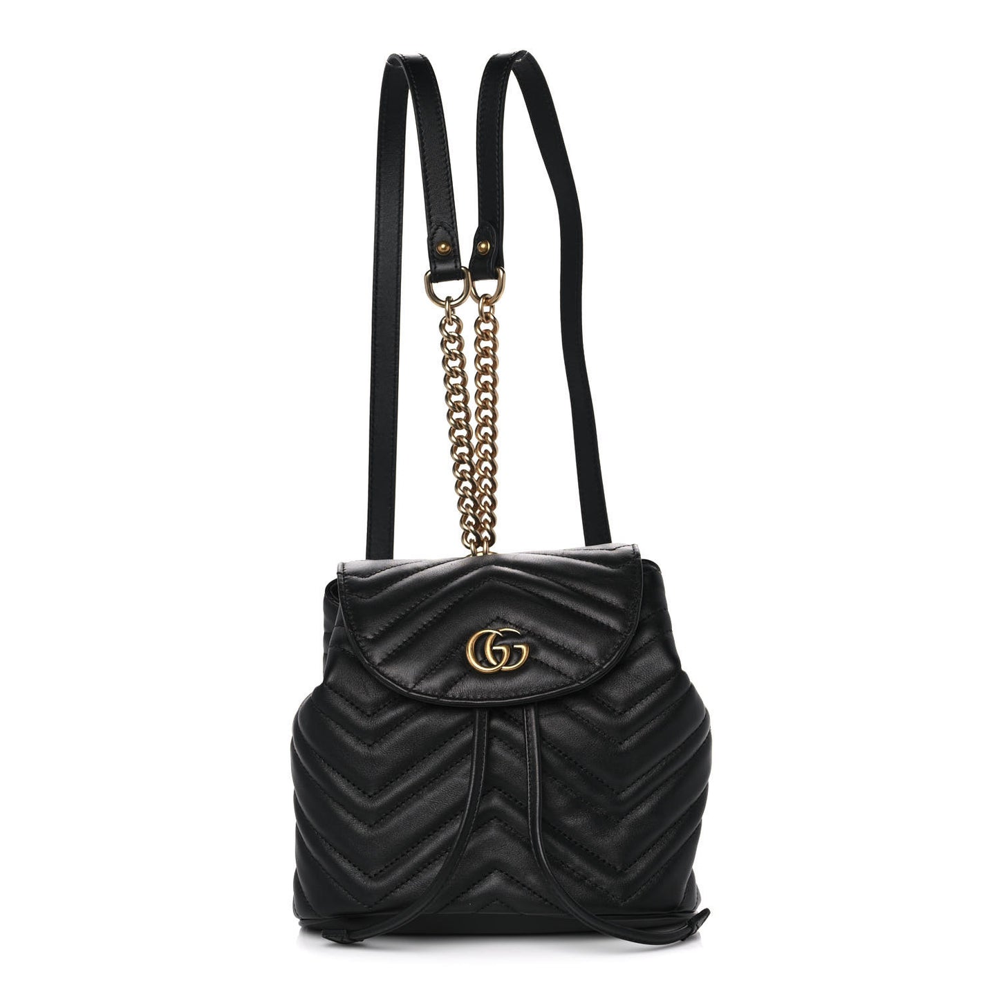 Calfskin Matelasse GG Marmont Flap Backpack Black