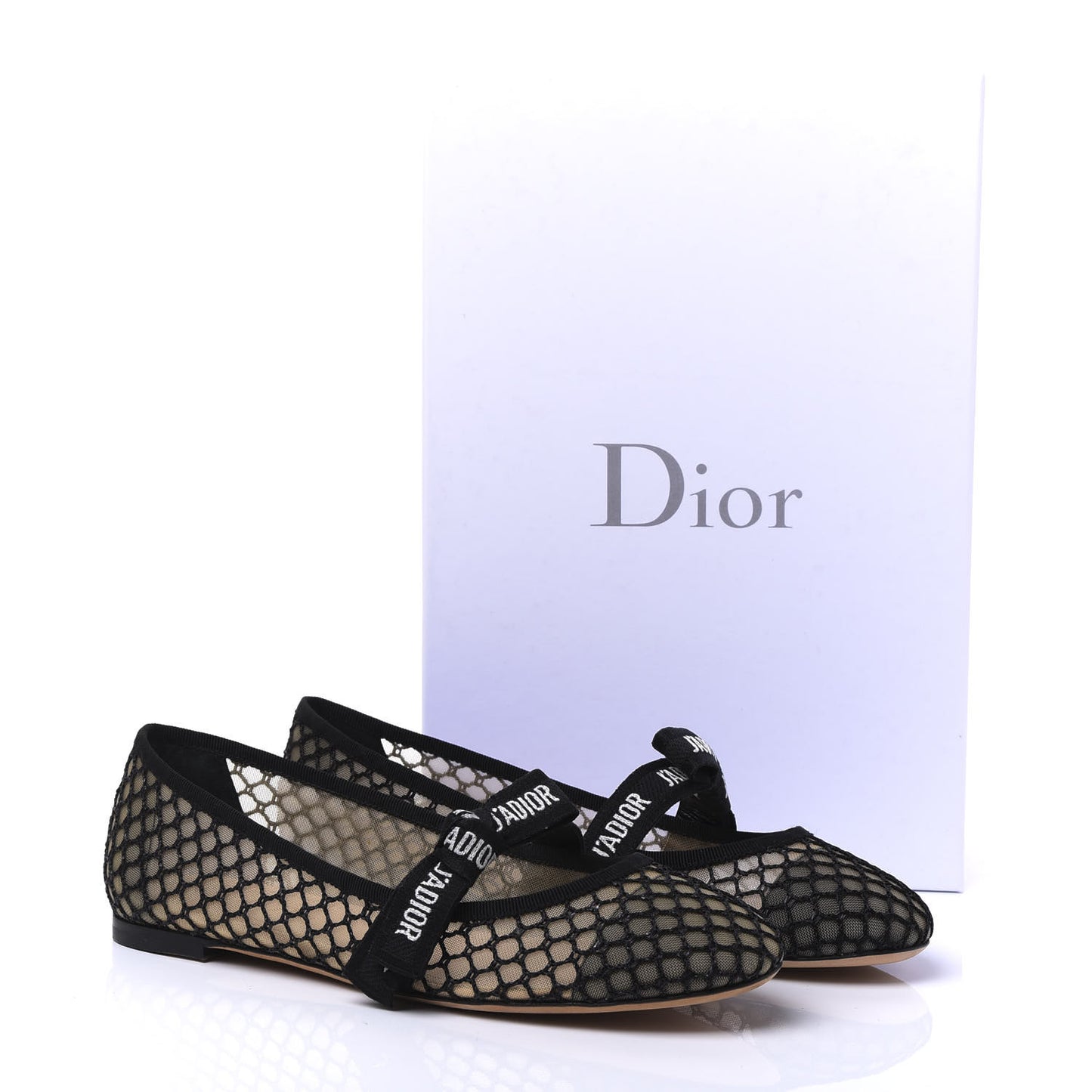 Resille Ribbon Miss J'Adior Ballet Flat 38 Black